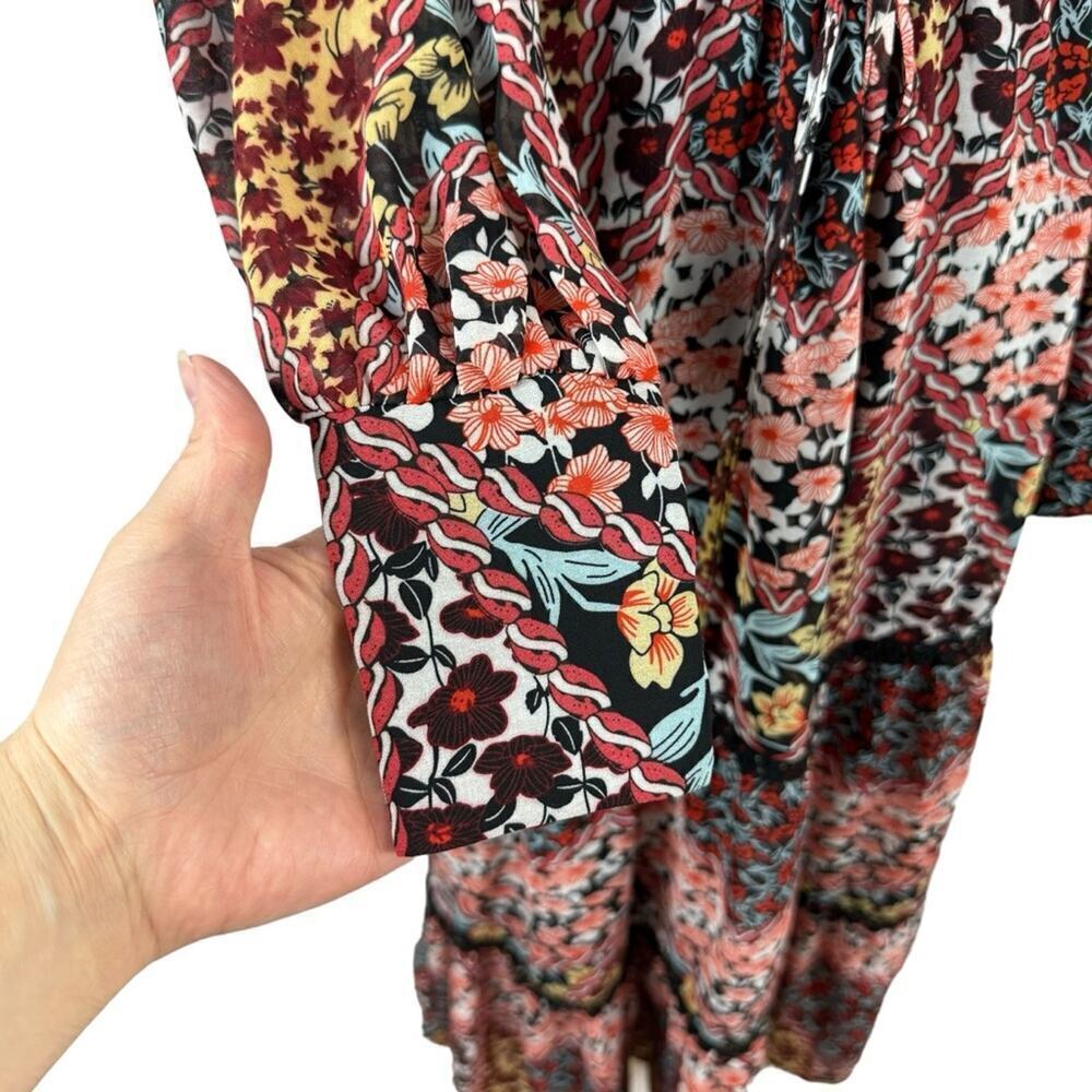 NWT Allison NY Gigi Maxi Dress Floral Patchwork Long Sleeve Bohemian Size Small - Picture 7 of 16